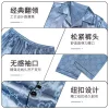 Men's pajamas for spring and autumn, long-sleeved ice silk thin style, jacquard imitation silk home wear for teenagers, wholesale set in stock details Picture